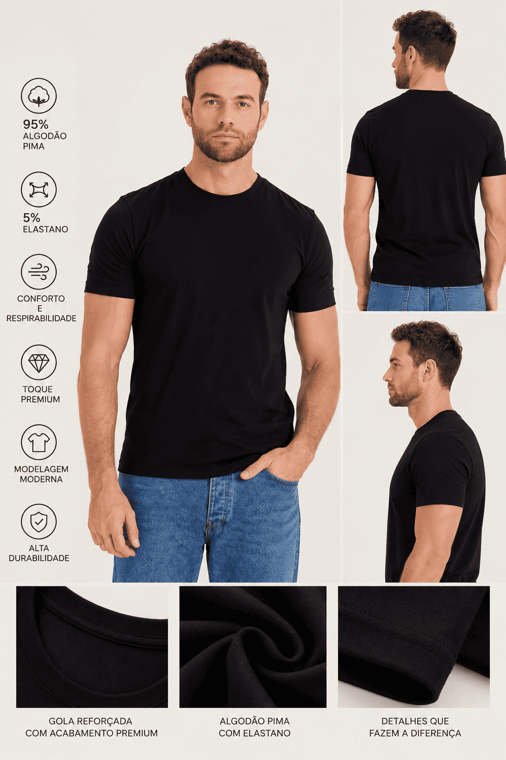 Camiseta Pima Arautus - modelo principal